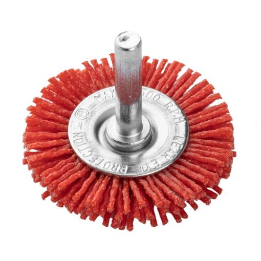 50 mm nylon wheel brush with 6 mm shank