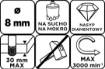 Diamond hole saw 8 mm