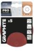 Velcro-backed sanding discs 150 mm, P80, 5 pcs, with 8 holes