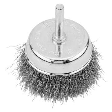 Cup wire brush 70 mm, crimped steel wire, with 6 mm shank