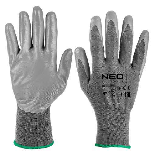 Work gloves, PU-coated polyester, 4131X, size 8 (card)
