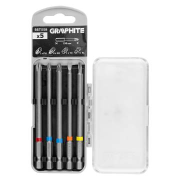 Bit set SL4, PH2, PZ1/2, TX20 x 100 mm, 5 pcs.