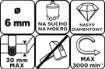 Diamond hole saw 6 mm