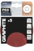 Velcro-backed sanding discs 150 mm, P60, 5 pcs, with 8 holes