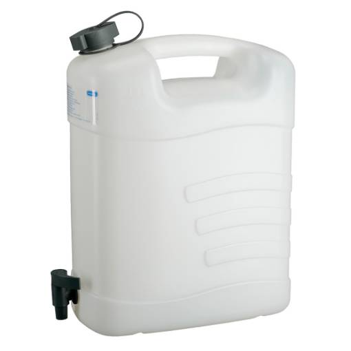 Water can with drain cock, 15 l, polyethylene