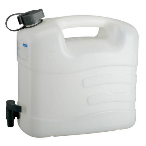 Water can with drain cock, 10 l, polyethylene