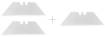 Knife with trapezoidal blade and hook blade