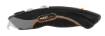 Knife with trapezoidal blade and hook blade
