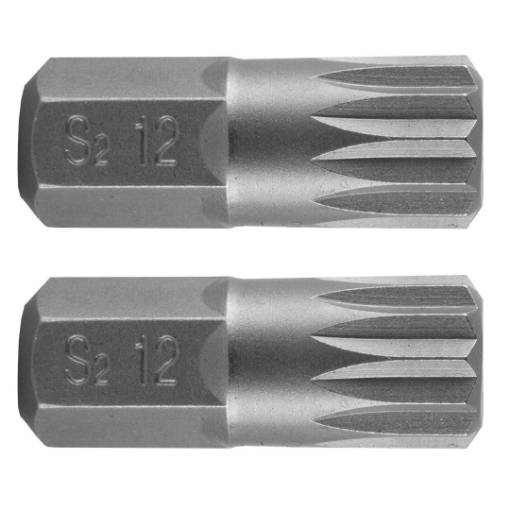 Spline bit M12 x 30 mm, S2, 2 pcs