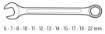 Combination spanner set, CrV, DIN 3113, 12 pcs 6,7,8,10,11,12,13,14,15,17,19,22mm