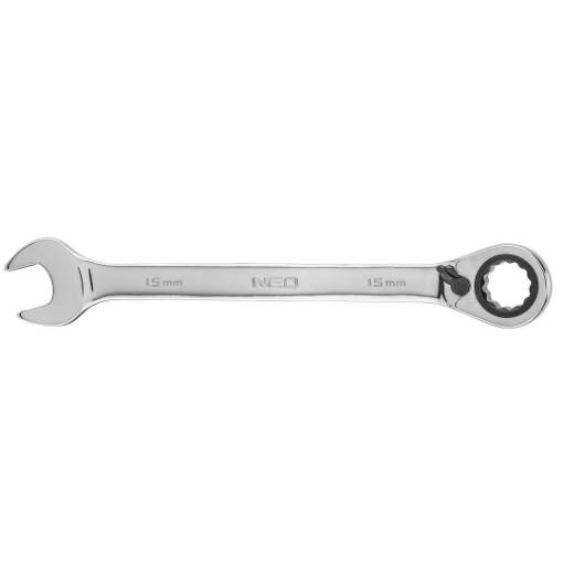 Combination spanner with ratchet 15 mm