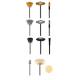 Set of accessories for mini drill, brushes, felts, 15 pcs