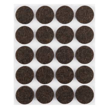 Self-adhesive round felt pads, dark brown 20mm, 20 pcs.
