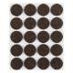 Self-adhesive round felt pads, dark brown 20mm, 20 pcs.