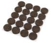 Self-adhesive round felt pads, dark brown 20mm, 20 pcs.