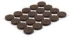 Self-adhesive round felt pads, dark brown 20mm, 20 pcs.