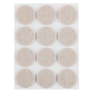 Self-adhesive round felt pads, light brown 28 mm, 12 pcs.