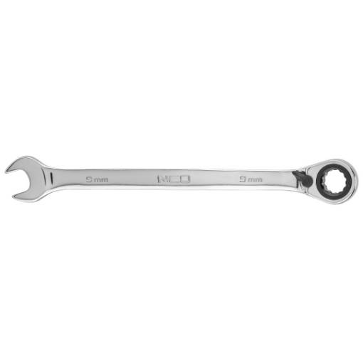Combination spanner with ratchet 9 mm