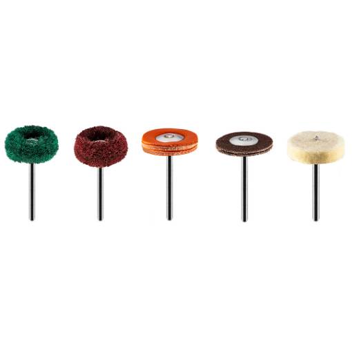 Set of accessories for mini drill, non-woven brushes, felts, 12 pcs