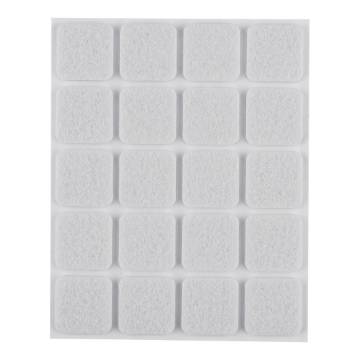 Self-adhesive felt pads, white 20x20 mm, 20 pcs.