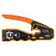 Crimping pliers for RJ45 through connectors