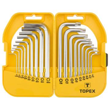 Hex and Torx keys, set 18 pcs, short