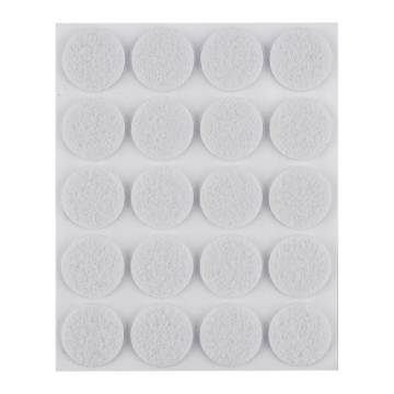 Self-adhesive round felt pads, white 20 mm, 20 pcs.