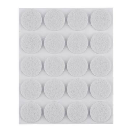 Self-adhesive round felt pads, white 20 mm, 20 pcs.
