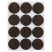 Self-adhesive round felt pads, dark brown 28 mm, 12 pcs.