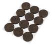 Self-adhesive round felt pads, dark brown 28 mm, 12 pcs.