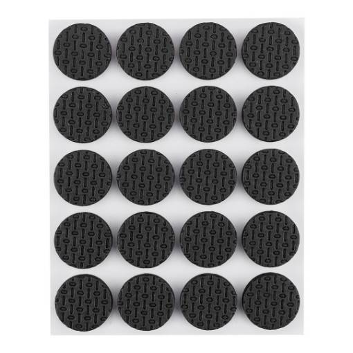 Self-adhesive round foam pads, black 20mm, 20 pcs.