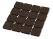 Self-adhesive felt pads, dark brown 25x25 mm, 16 pcs.