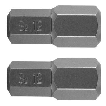 HEX bit 12 x 30 mm, S2, 2 pcs