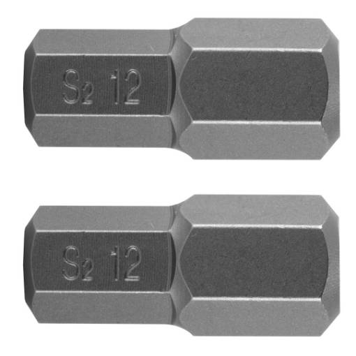 HEX bit 12 x 30 mm, S2, 2 pcs