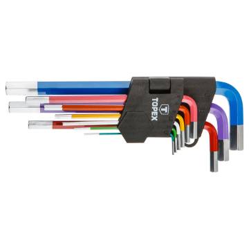 Hex keys 1.5-10 mm, coloured, set 9 pcs