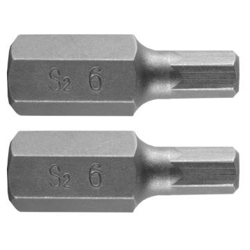 HEX bit 6 x 30 mm, S2, 2 pcs