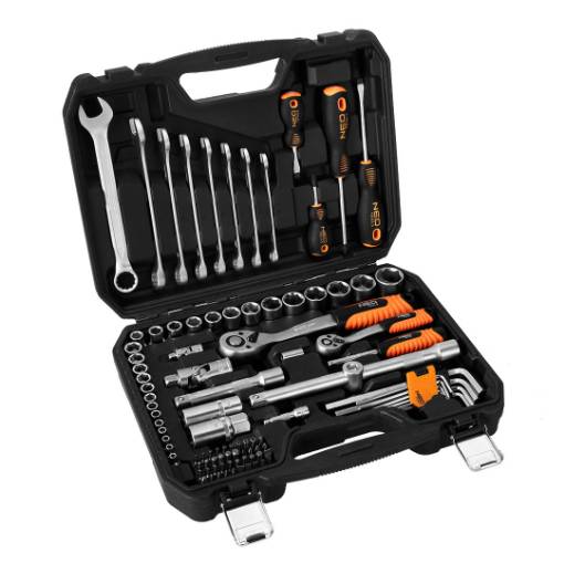 Set of socket spanners 1/2", 1/4", 100 pieces, satin
