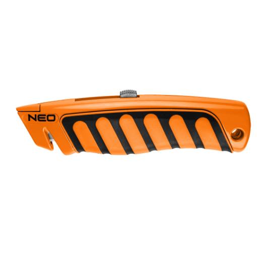 Knife with trapezoidal blade, metal body
