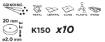 Corundum grinding disc 20 x 2.0 mm, 10 pcs