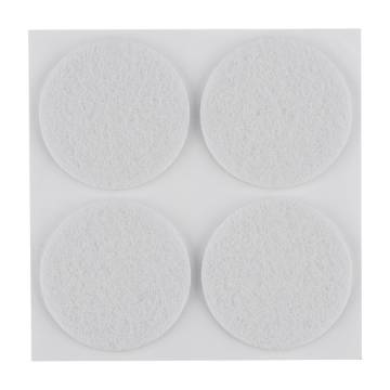 Self-adhesive round felt pads, white 40 mm, 4 pcs.