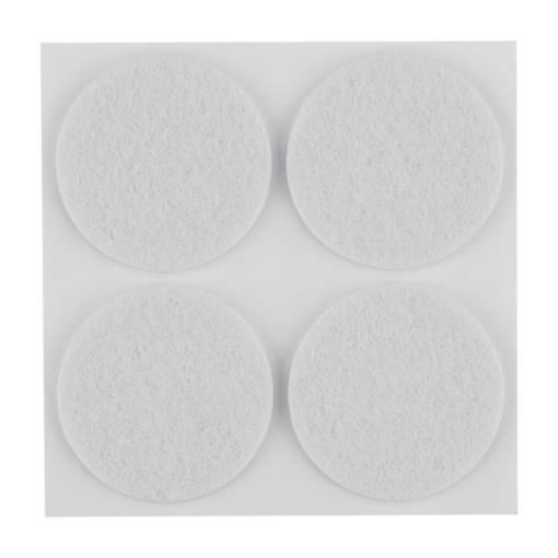 Self-adhesive round felt pads, white 40 mm, 4 pcs.