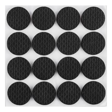 Self-adhesive round foam pads, black 28mm, 16 pcs.
