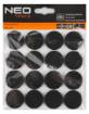 Self-adhesive round foam pads, black 28mm, 16 pcs.