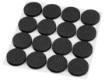 Self-adhesive round foam pads, black 28mm, 16 pcs.