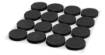 Self-adhesive round foam pads, black 28mm, 16 pcs.