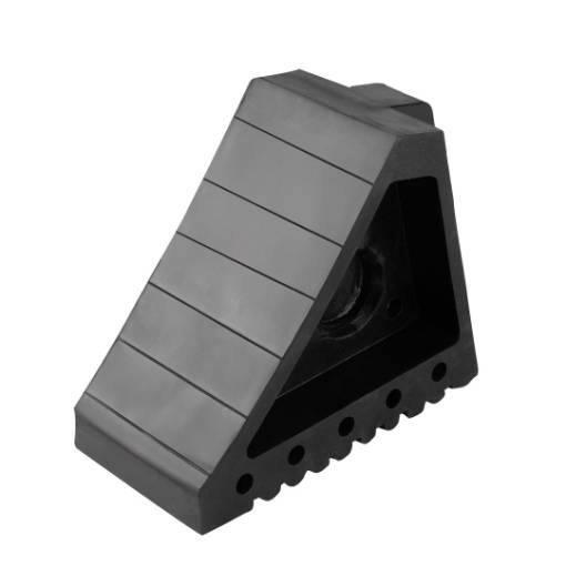 Rubber wheel chock with handle