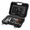 Set of through sockets 1/4", 3/8", 46 pieces, CrV