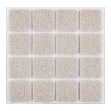 Self-adhesive felt pads, light brown 25x25 mm, 16 pcs.