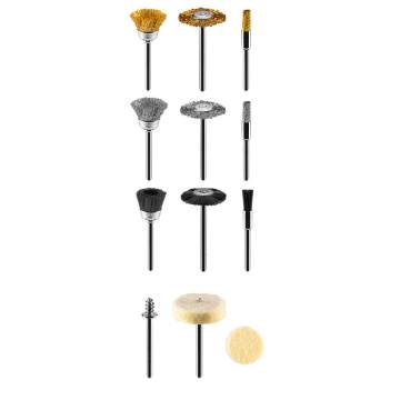 Accessories for mini grinder, wire brushes, felts, set of 15.