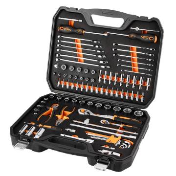 Socket wrenches, 1/4", 1/2", CrV, set 95 tools in EVA foam